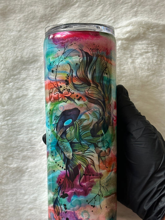 Rainbow Fish 20oz. Skinny Tumbler Tattooed