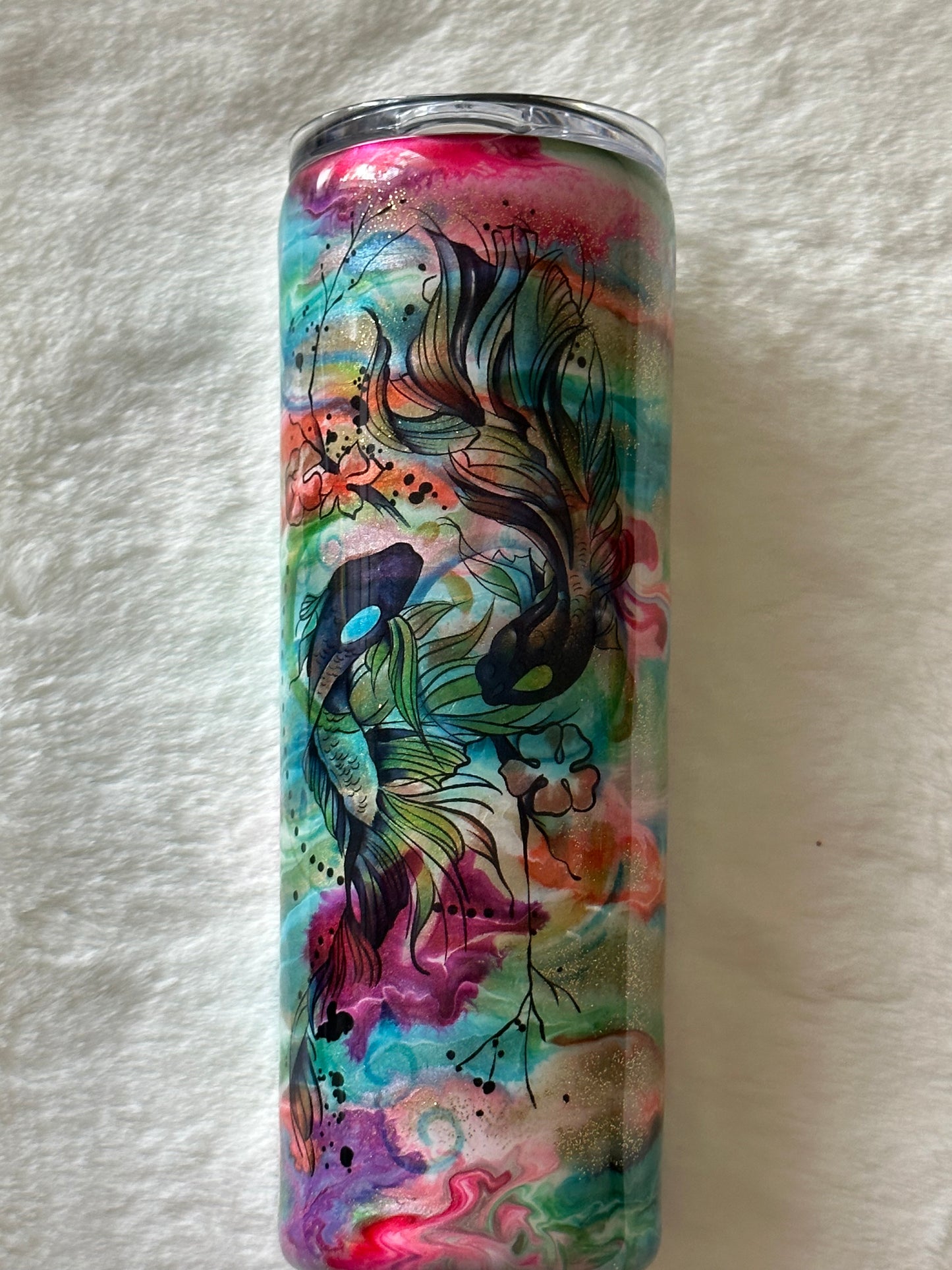 Rainbow Fish 20oz. Skinny Tumbler Tattooed